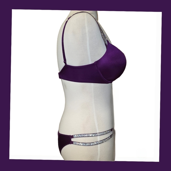 Victoria's Secret Double Shine Strap Bombshell & Brazilian Lingerie Set - 32D/Sm - Picture 8 of 15